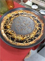 Large decorative brown platter