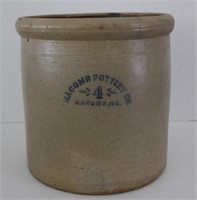 4 gal Macomb Pottery crock holes drilled in bottom