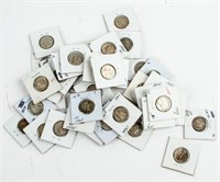 Coin 50 Mercury Dimes in Coin Holders with Dates