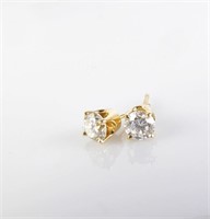 14K YG Diamond Stud Earrings