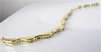 18K Yellow Gold Diamond Link Bracelet, 4CT
