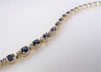 14K YG Sapphire and Diamond Bracelet