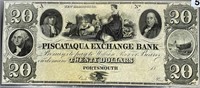 18?? Piscataqua Exchange Bank $20 Bill UNC