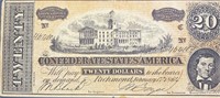 1864 $20 Confederate Bill CLOSELY UNCIRCULATED