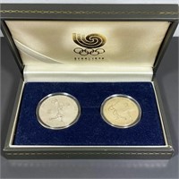 1988 2 Coin Olympic Commem Coin Set UNC