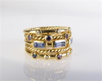 David Yurman Diamond, Sapphire Stax Ring