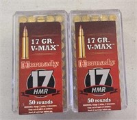 17 Calibre HMR Hornady V-Max Cartridges