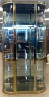 Furniture Contemporary Glass & Brass Curio Cabinet