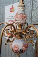 Porcelain & Brass Vintage Hanging Lamp