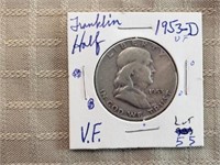 1953D Franklin Half Dollar VF