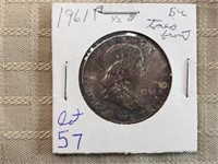 1961 Franklin Half Dollar Heavy Tone OBS MS64