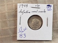 1944 Mercury Dime MS62