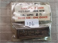 1802-1819 Viet Nam Gia Long One Ounce Silver Bar