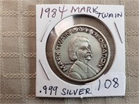 1984 Mark Twain Lake Dedication Medal 0.999 Silver