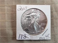 2009 $1 Silver Eagle 1 oz 0.999 Silver MS68