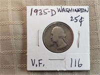 1935D Washington Quarter VF