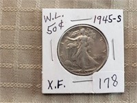 1945S Walking Liberty Half Dollar XF