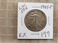 1945P Walking Liberty Half Dollar XF