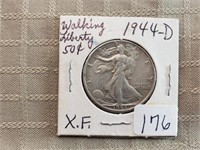 1944D Walking Liberty Half Dollar XF