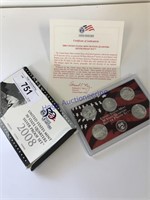 2008 US MINT STATE QUARTER SILVER PROOF SET