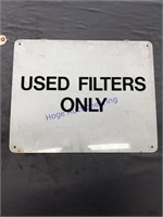 USED FILTERS TIN SIGN, 16 X 20"