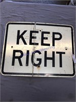 KEEP RIGHT ROAD SIGN, 18 X 24"