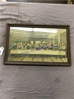 LAST SUPPER FRAMED PICTURE, 13.5 X 22"
