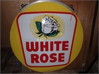 Vintage White Rose Sign