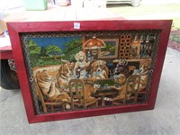 61"X43" FRAMED TAMPERTIRE DOGS PLAYING CARDS