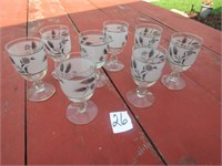 8 JEWEL TEA STEMWARE GLASSES # IS WRONG IN PICTURE