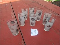 8- AUTUMN LEAF JUICE GLASSES
