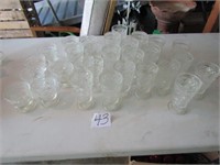 18 PATTERN GLASS GLASSES, 12 SMALL PATTERN GLASSES