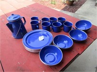 GRANITE CAMPING DISHES -8 PLATES,CUPS,BOWLS,