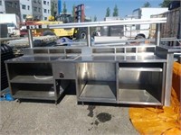10 ft stainless steel counter with bain marie