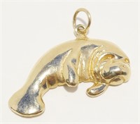 14K Y Gold Manatee Pendant 3.7g