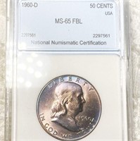 1960-D Franklin Half Dollar NNC - MS 65 FBL