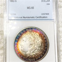 1882-S Morgan Silver Dollar NNC - MS66