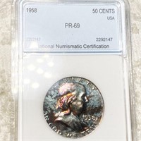 1958 Franklin Half Dollar NNC - PR69