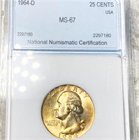 1964-D Washington Silver Quarter NNC - MS67