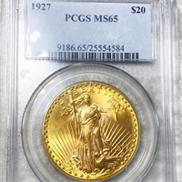 1927 $20 Gold Double Eagle PCGS - MS65