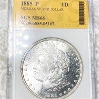 1885 Morgan Silver Dollar SGS - MS66