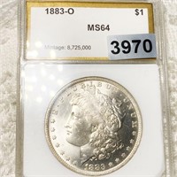 1883-O Morgan Silver Dollar PCI - MS64