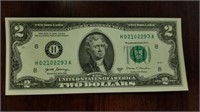 $2 Bill Consecutive Serial Numbers, Uncirculated