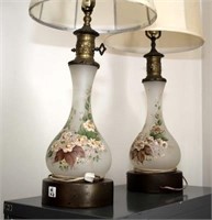 PAIR OF HANDPAINTED LAMPS