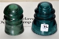 2 GLASS INSULATORS