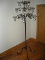 Wrought Iron Votive Candelabra, 47 inches Tall