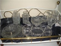 Crystal Platters, Bowls, Pitcher