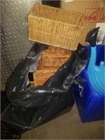 Garbage bag of wicker baskets