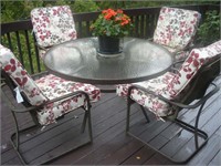 60 in. Patio Table and Chairs, w/Cushions