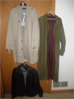 2 Overcoats, Tommy Hilfiger Leather Jacket